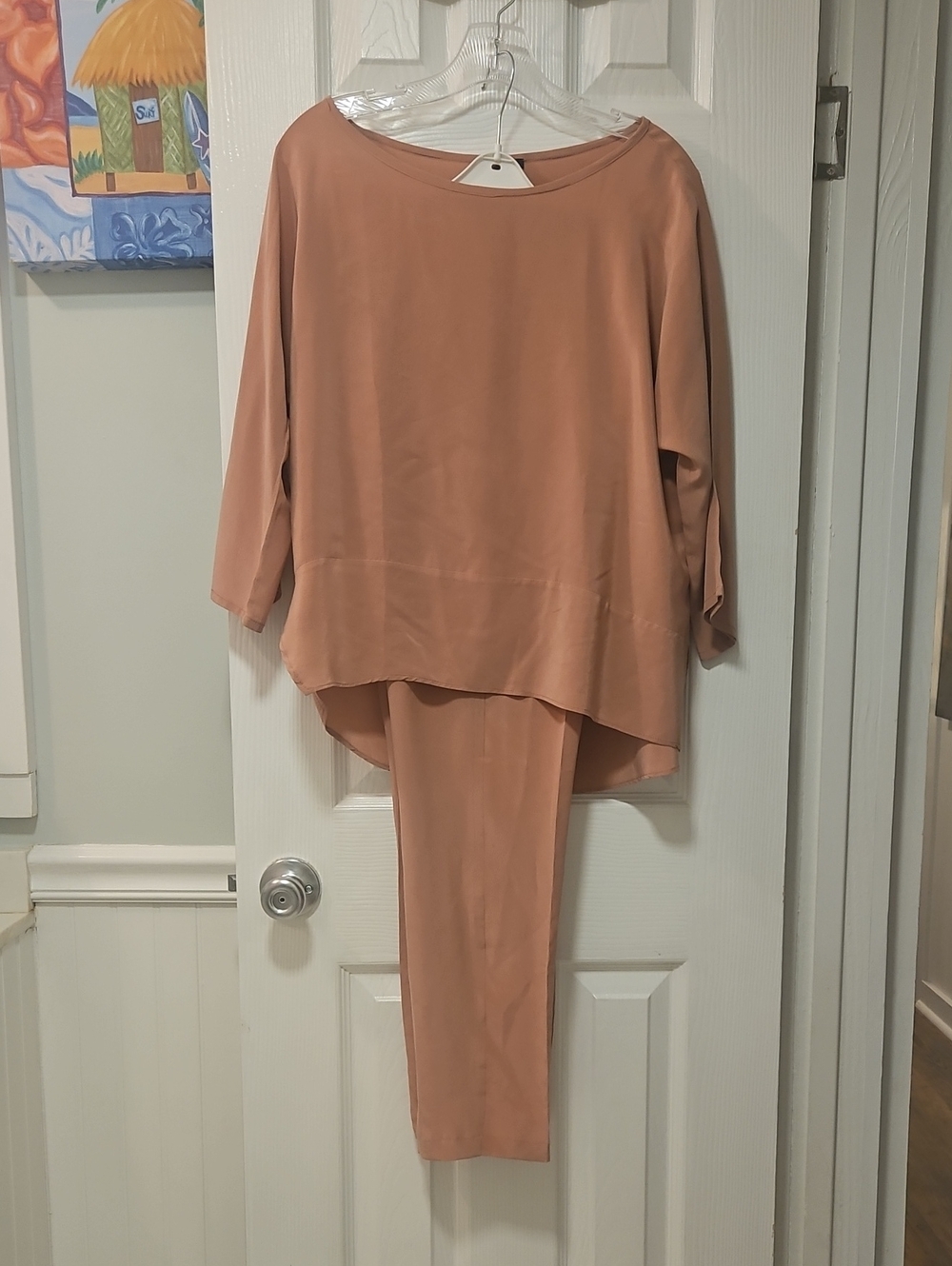 Toupy Tu Paris Silky Dusty Rose Two-Piece Set, Size Small